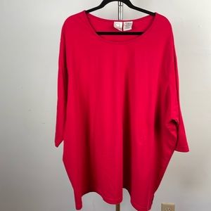 Red 100% cotton 3/4 sleeve t-shirt